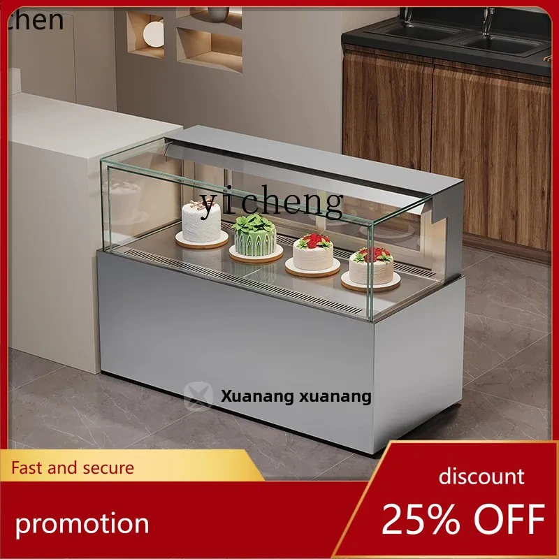 HXL Panoramic Boundless Cake Counter Fruit Refrigerated Commercial Dessert Display Cabinet