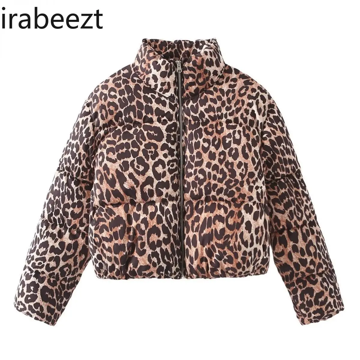 Luipaardprint mode streetwear stijl dames 2024 herfstkleding vrije tijd dierenprint gevulde jas winterkleding dames