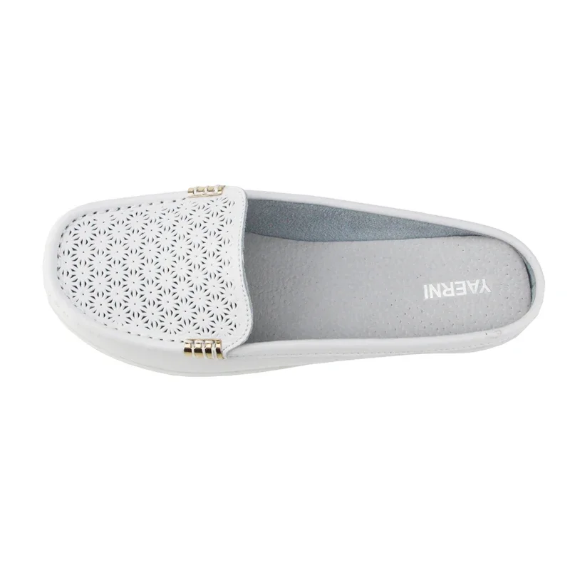 YAERNI solid genuine leather women shoes summer sandals women slippers top quality flip flops slides flats sandals for woman