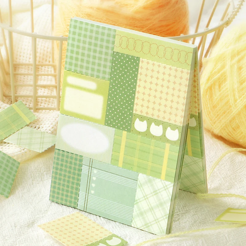 50sheets Candy Magic House Series Kawaii Ins Creative Grid Pattern Patchwork Message Memo DIY Scrapbooking Material Craft Paper