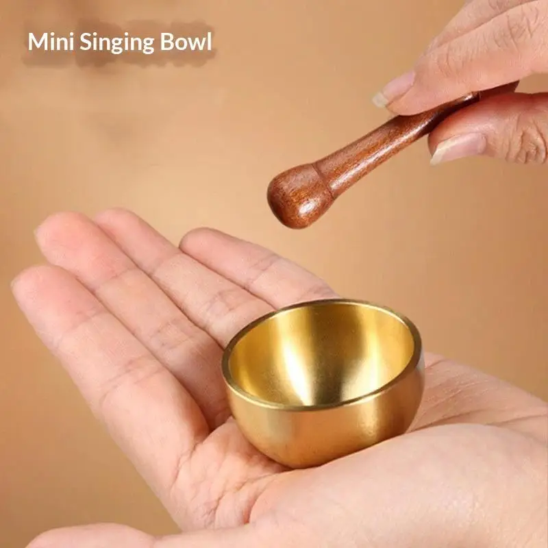 Original Intention Mini Brass Chant Bowl, Sound Bowl, Calming Hand Therapy Sound Copper Chant Bowl, Sandalwood Harmonious Sound