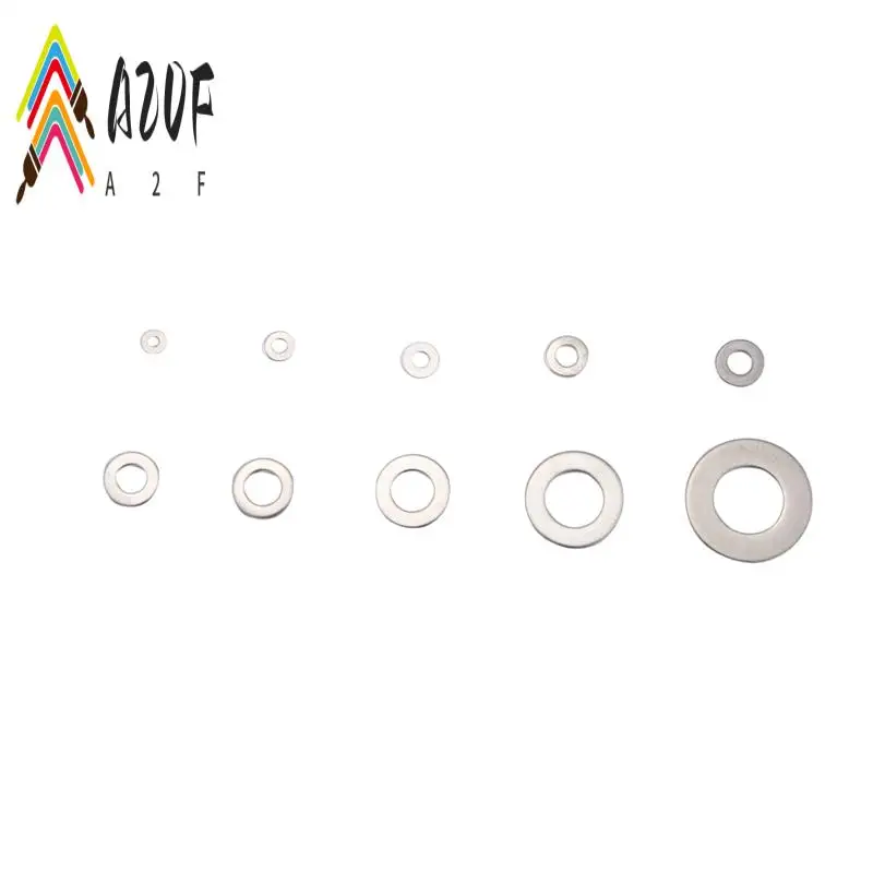 

A20F-600 шт./компл. M1.6 M2 M2.5 M3 M3.5 M4 M5 M6 M8 M10 плоская шайба из нержавеющей стали, набор прокладок для простой шайбы