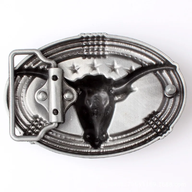 Handmade Bull Cabeça Belt Buckle, DIY Estilo de Rock Cowboy Ocidental, Acessórios Handmade, Cintura, K51