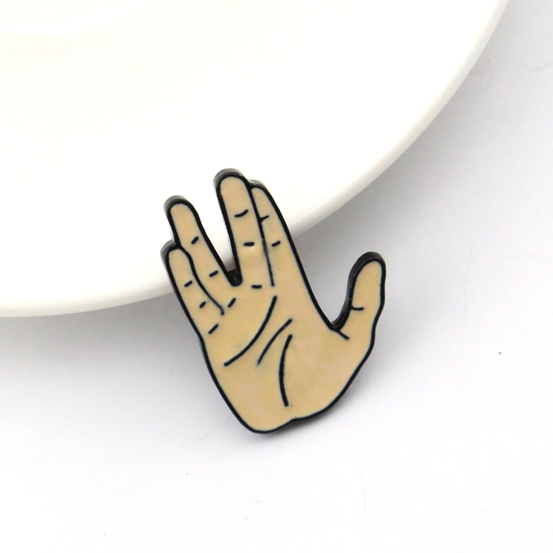 St-Star X Trek Science Fiction Movie Gesture Enamel Brooch Cute Funny Cartoon Metal Badge Lapel Pin Jewelry Accessories Fan Gift
