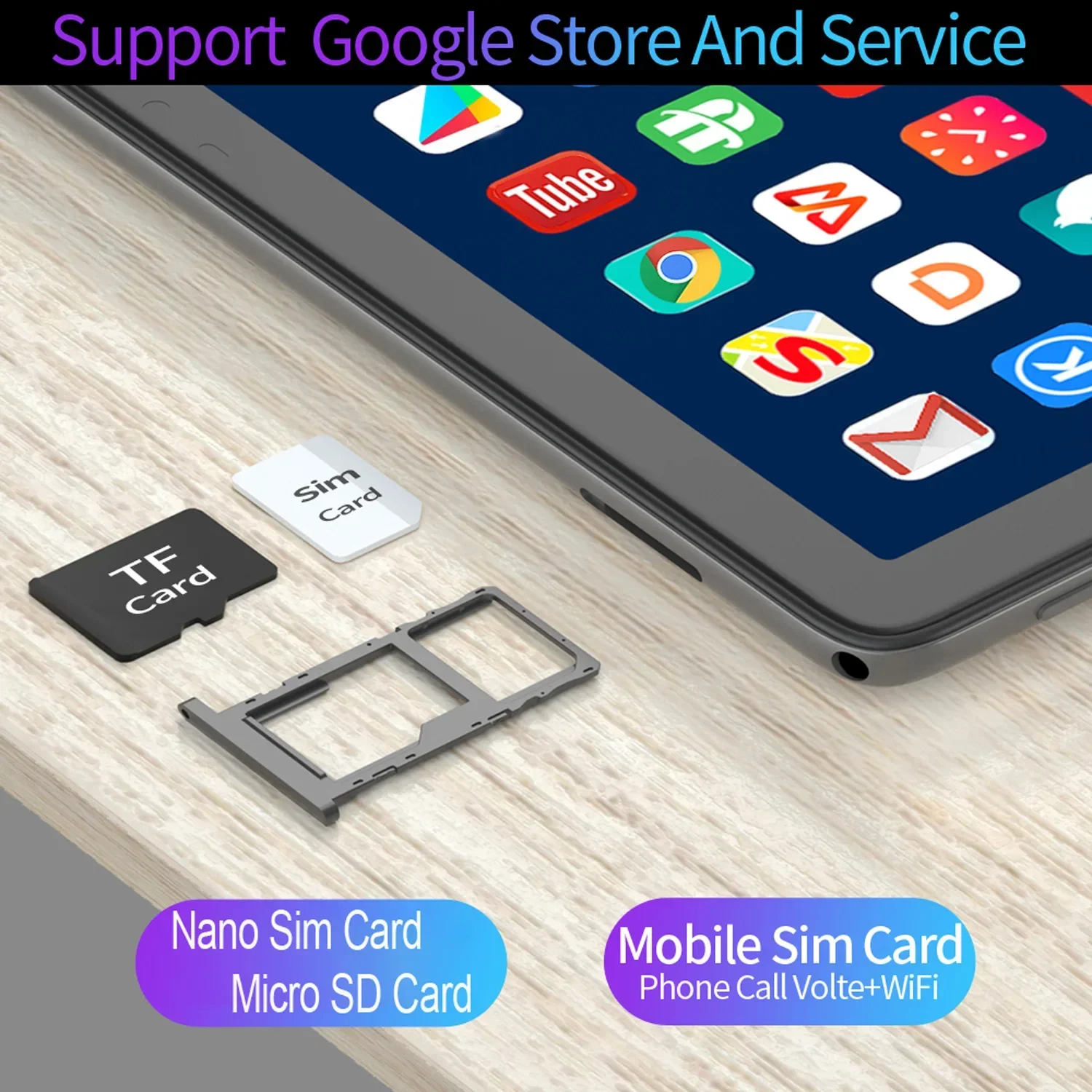 10.1 Inch Tablet  Android 13 Octa Core 4GB RAM 64GB ROM IPS Screen 5000MAH Battery GMS 3G Networ Wi-Fi 1TB Expand