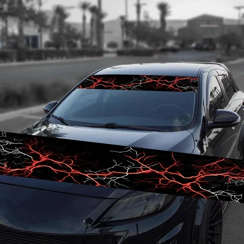 

Lightning Front Windshield Sticker Car Windshield Sticker Suitable for Various Car Models Sunscreen Windshield Car Decal