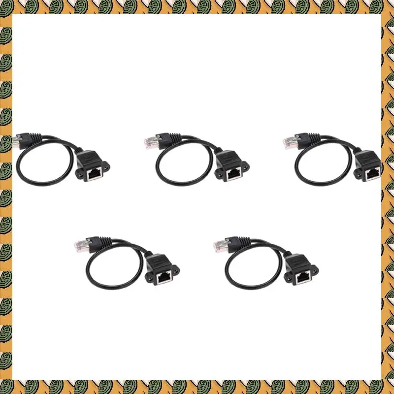 

A77I 5X 1FT RJ45 Male To Female Screw Panel Mount Ethernet LAN Network Extension Cable