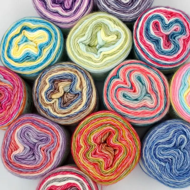 100g/Ball Discolored Cake Fluff Line Soft Warm Hand Knitted Scarf Medium Fine Line Decoration Thickness Strong Warmth Retention