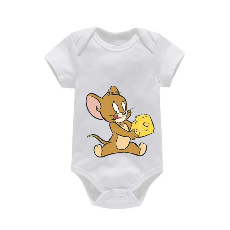 Tom and Jerry Baby Crawl Clothes Newborn Cotton Kid Clothes Cute Anime Figure Jumpsuit Crawling Suits Skin-friendly Rompers Gift