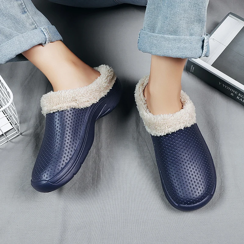 New Style Autumn Winter Eva Men's Home Slippers Casual Shoe Bathroom Beach Thick Bottom Waterproof Anti-slip House Couple Shoes