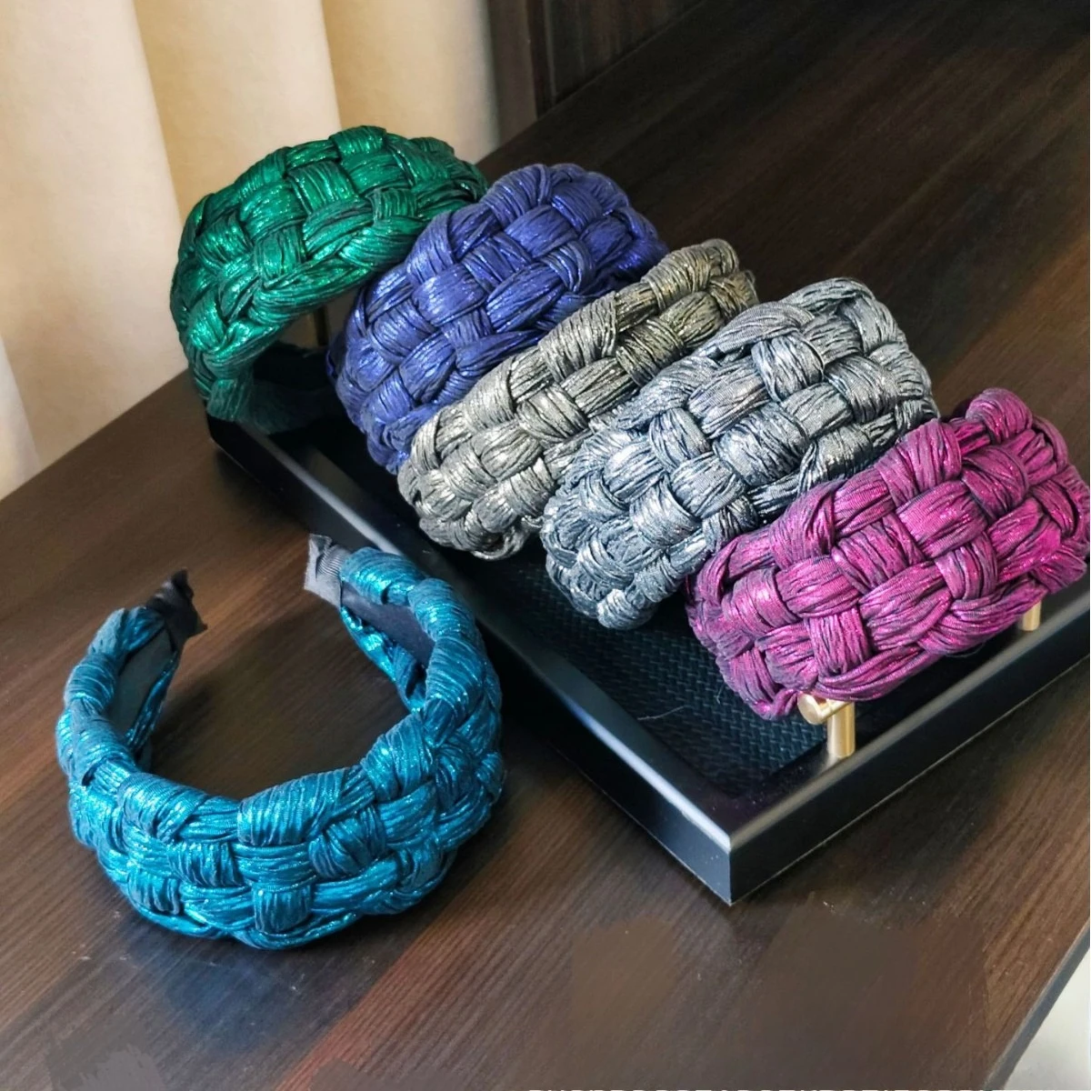 

5CM Stunning Wide Women Headpiece Satin Cloth Braided Headbands for Woman Ladies Daily Shopping Party Head Hoop Accessories