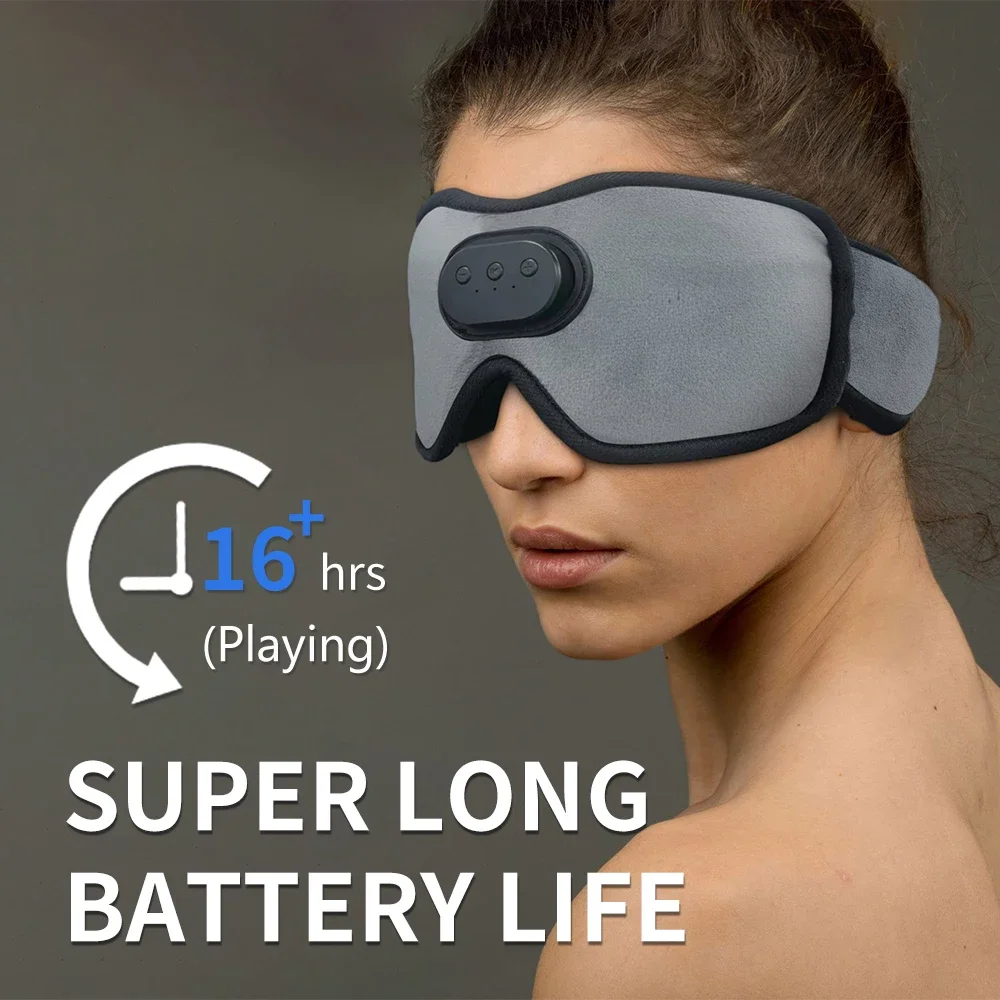 Cuffie con maschera per gli occhi per il sonno Bluetooth premium - Miscelazione di cuffie per il sonno 3D Innovazione per il suono del sonno Maschera per gli occhi Bluetooth