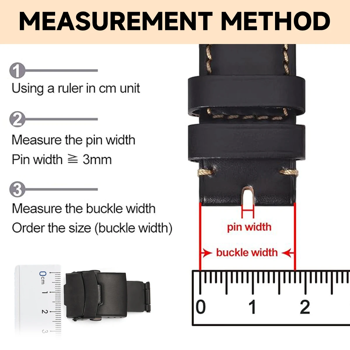 18/20/22mm Stainless Steel Buckle Watchband Replace Clasp Double Press Silver Black Watches Accessories