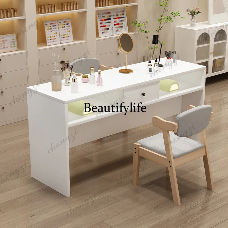E182  Modern Italian Nail Table Trendy Classic Minimalist Design Nail Table Graceful Sturdy Bar A Ongle Mobilier Salon Furniture