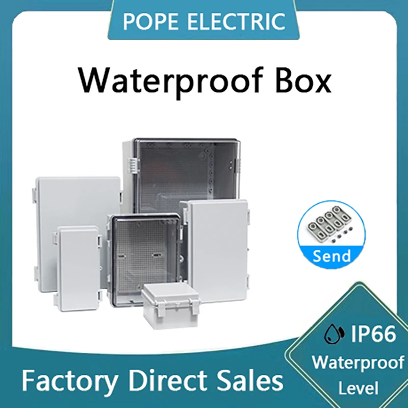 

IP66 ABS PC Hinged Plastic Enclosure Waterproof Electrical Power Junction Box Waterproof Outdoor Plastic Box Distribution Box