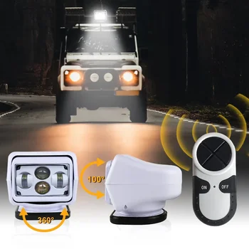 1 pz 50W 60W Faro marino Faretto LED 12/24V Faretto wireless per fuoristrada Barca Camion Yacht Trattore Controlli wireless 10 best sales faro di ricerca per barche - №1