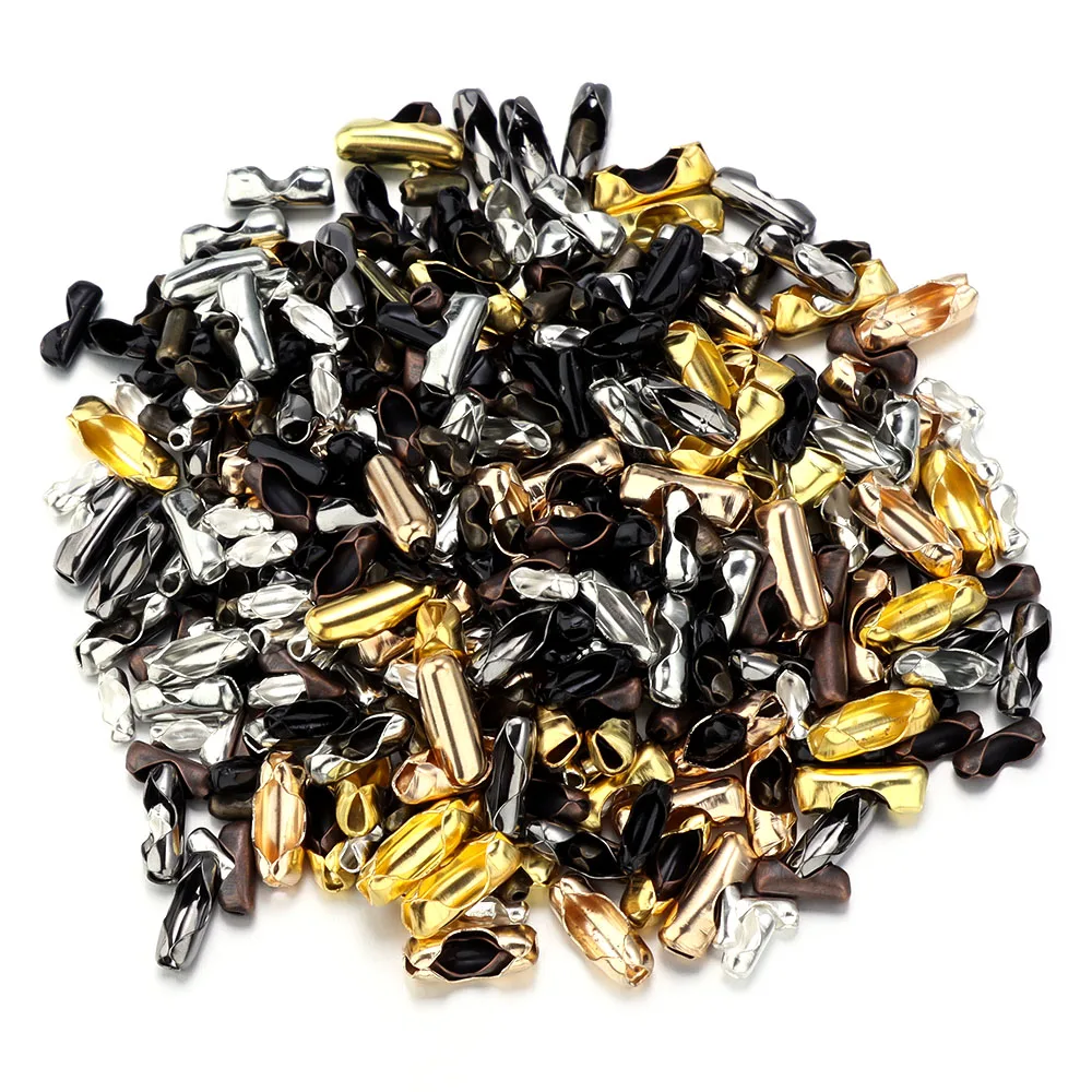 200pcs/lot Ball Chain Connectors Diameter 1.5/2/2.4/3.2 mm Clasps Connectors Bead Chain For DIY Jewelry Making Bracelet Necklace