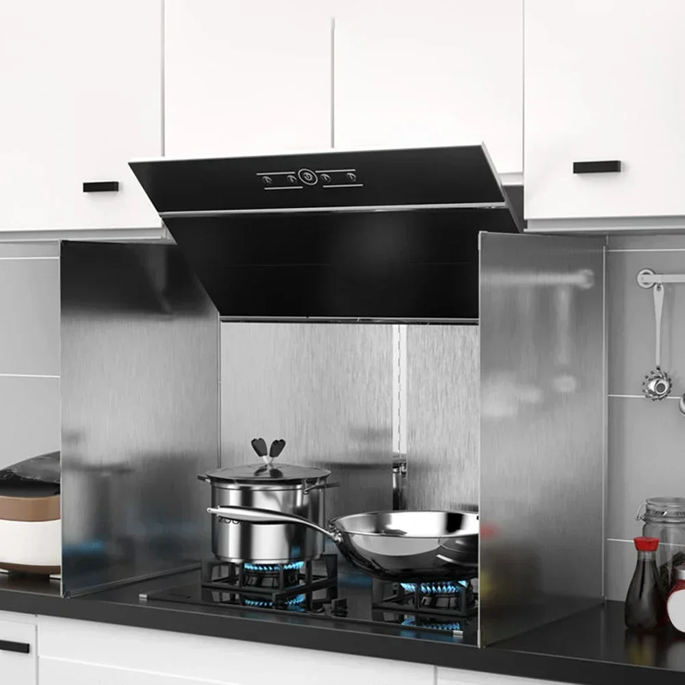 Stainless Steel Foldable Kitchen Gas Stove Baffle Plate Kichen Accessories Frying Pan Oil Splash Protection Screen Tools