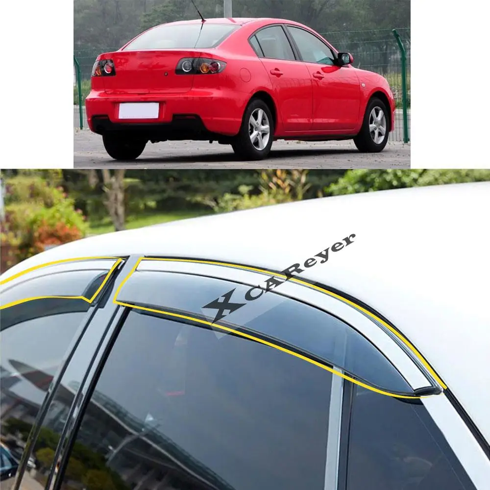 

For MAZDA 3 MAZDA3 Sedan 2006 2007 2008 2009 2010 2011 2012 Car Sticker Plastic Window Glass Wind Visor Rain/Sun Guard Vent