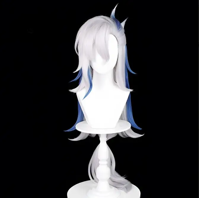 

Neuvillette Cosplay Wig Fiber synthetic wig Game Genshin Impact Cosplay Wig silver-white mixed blue Long hair