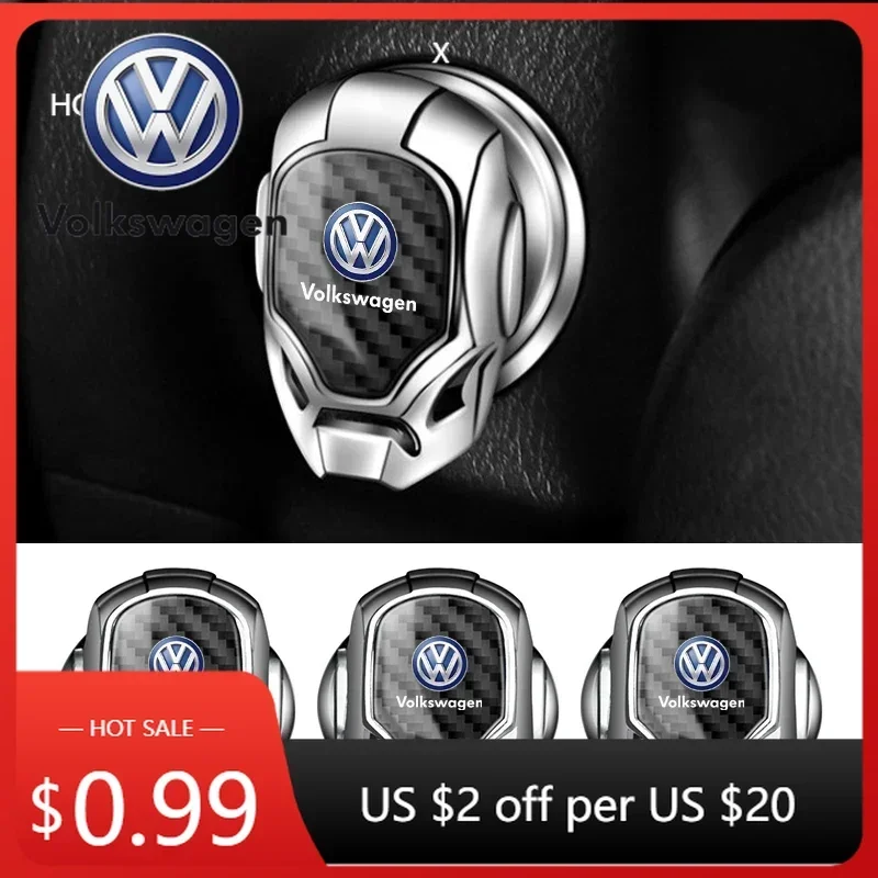 

For VOLKSWAGEN VW Car Badge One-click Start Protective Cover Start Stop Button Decoration Sticker For Volkswagen VW Golf Polo Pa