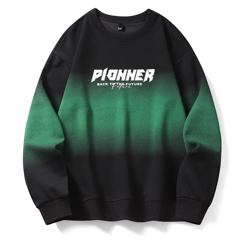 

New plus size hoodie for male students, long sleeved T-shirt, gradient color trendy brand, ins loose casual top M-8XL