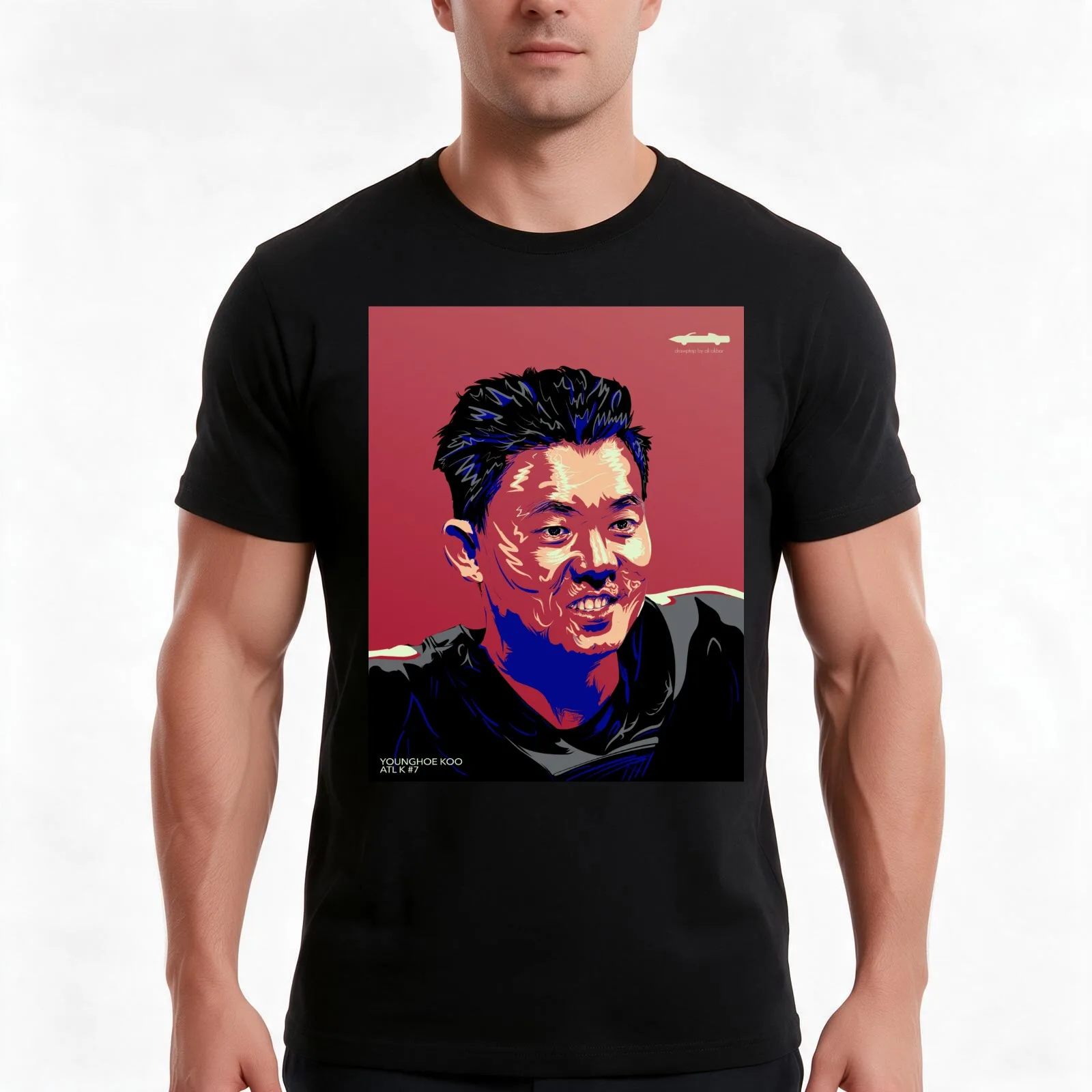 Younghoe Koo Falcons Kicker T-Shirt, Summer Casual Cotton Tee, Oversized Streetwear Tops, Vintage Graphic Print, 100% Cotton