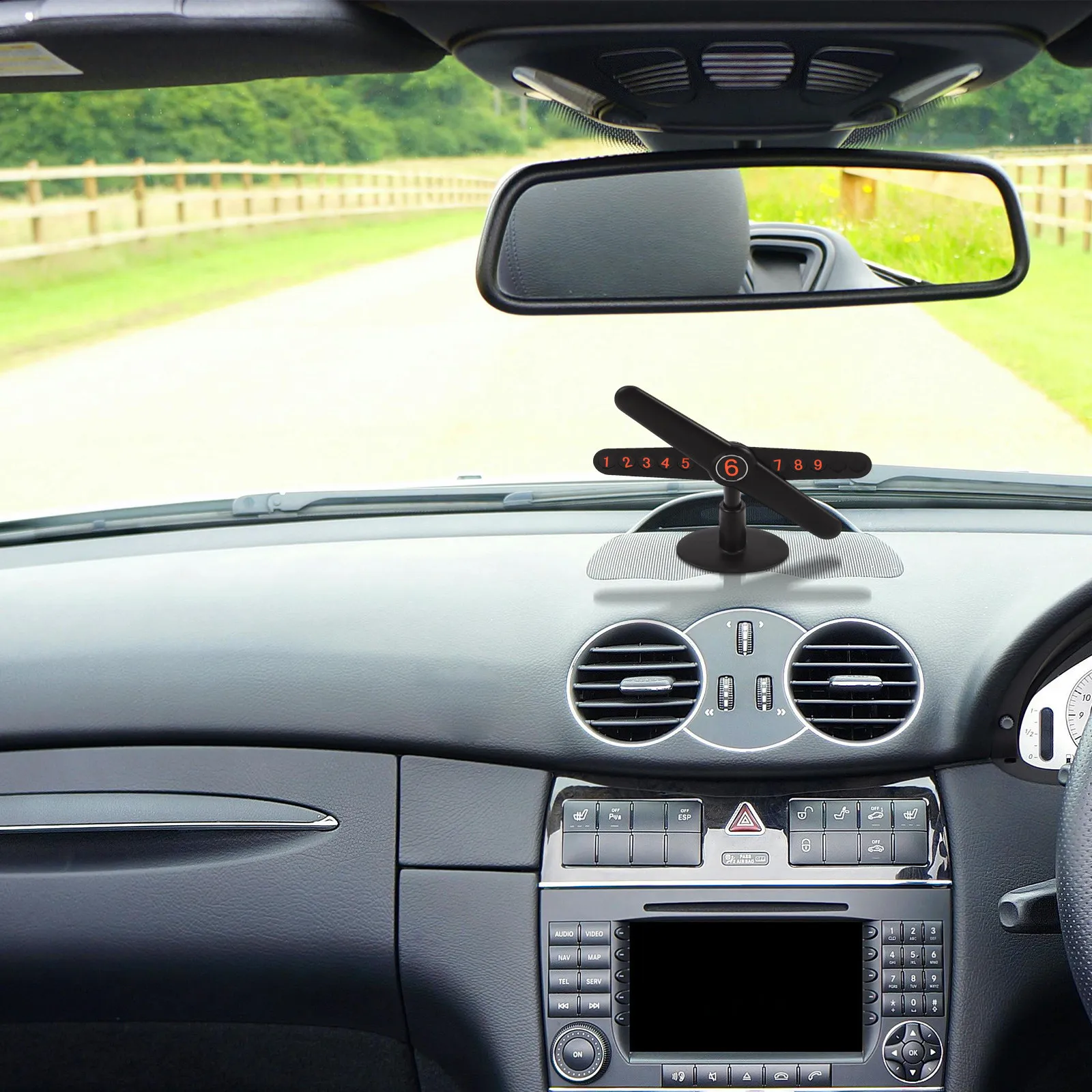 Temporary Parking Tag for Cars Waterproof Dashboard Contact Display Plate High Definition Number Board for Movable Vehicle Phone