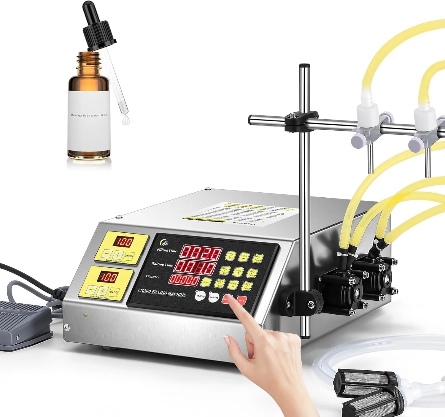 

Liquid Filling Machine 22 oz/min Peristaltic Pump Bottle Filling Machine Automatic Bottle Filler Machine Digital Control·On Sale