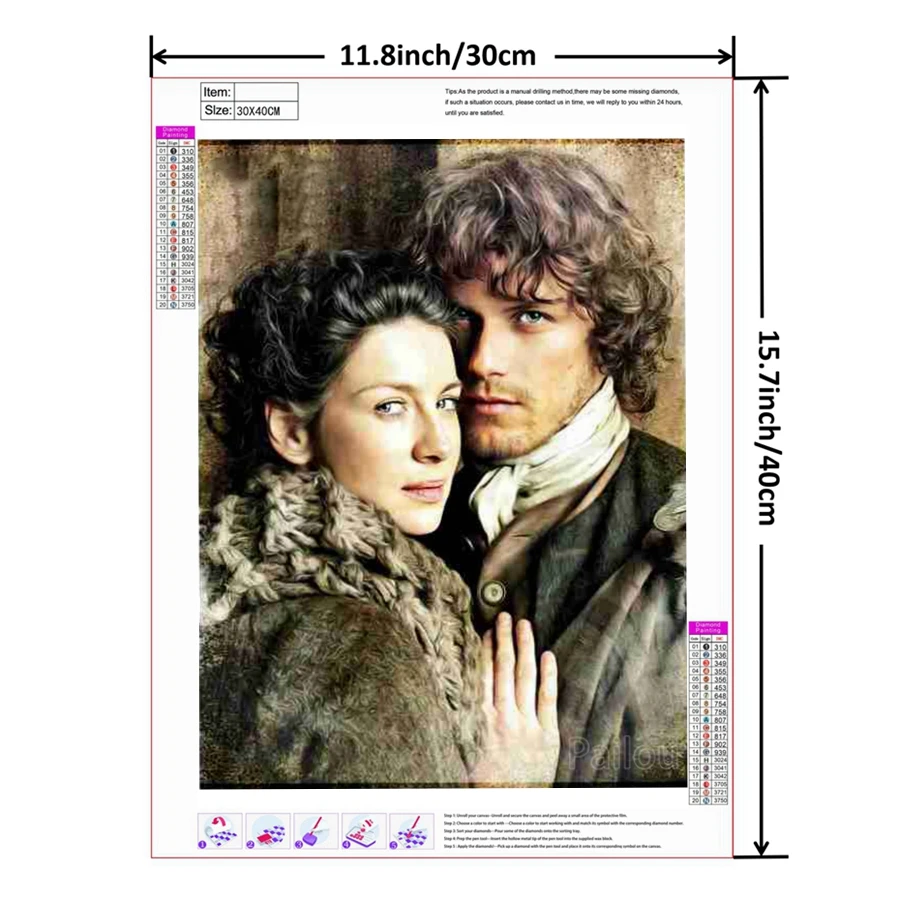 5d Jamie Fraser Outlander Diamond Painting Classical Tv Series Caitriona Balfe Crystal Photo Art Mosaci Cross Stitch Home Decor