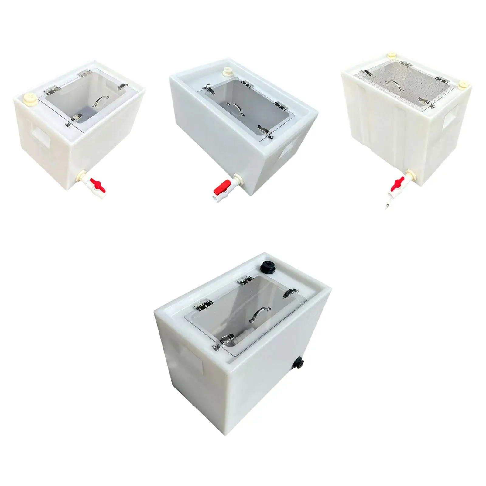 White Large Fish Tank Multi Use Fishing Storage Organizer Box for Lake Beach Camping and Car Trunk