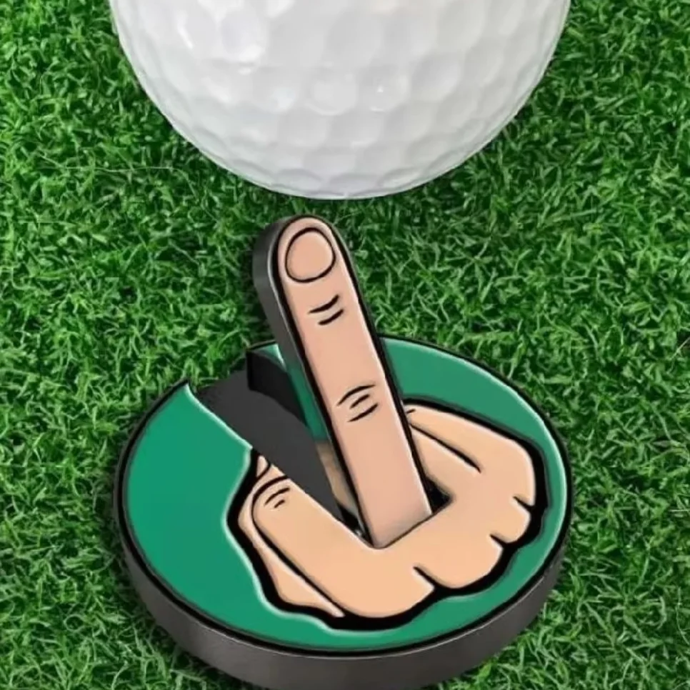 Funny Middle Finger Golf Ball Marker Golf Hat Clip Ball Hat Clip Marker Magnetic Removable Golf Ball Position Mark Golfer Gift