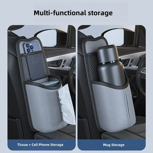 Imagen 2 del producto Portavasos para asiento de coche, soporte grande para botella de agua, portavasos, organizador de tazas aislado para coche, bolsa de almacenamiento con cajón multifuncional