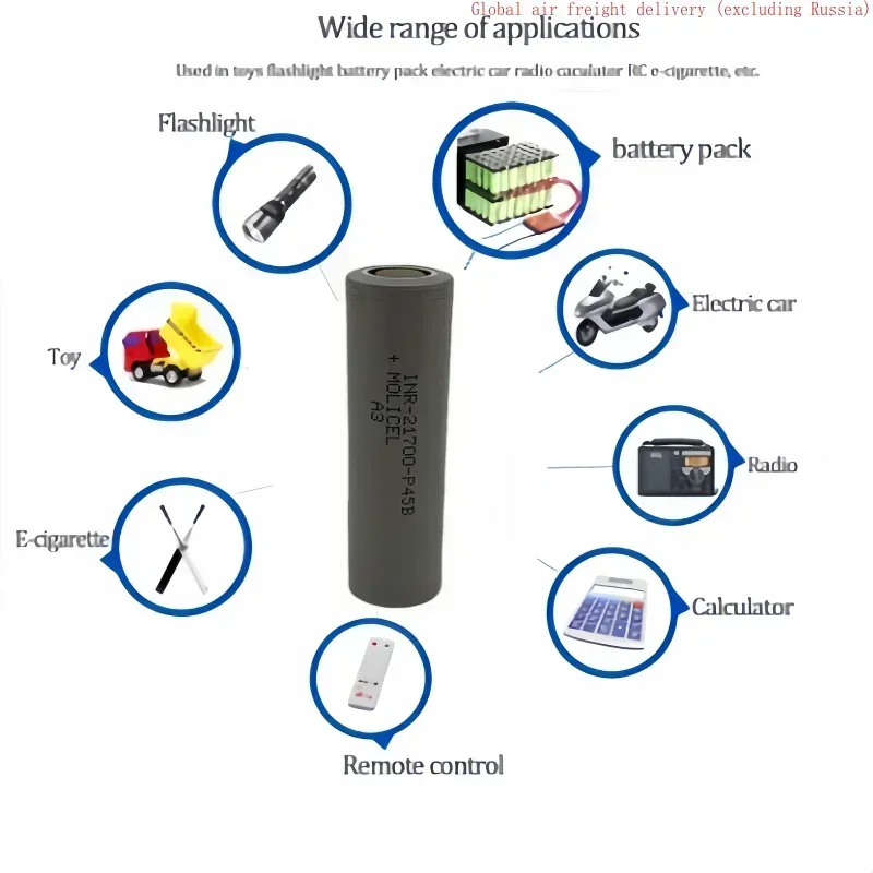 21700 P45B lithium-ion battery 3.6V 4200mAh rechargeable battery 45A suitable for strong light flashlights,electric vehicles,etc