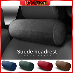 Almohada para el cuello del coche, reposacabezas Circular de gamuza, protección para la columna Cervical, Universal, para Benz, Audi y BMW