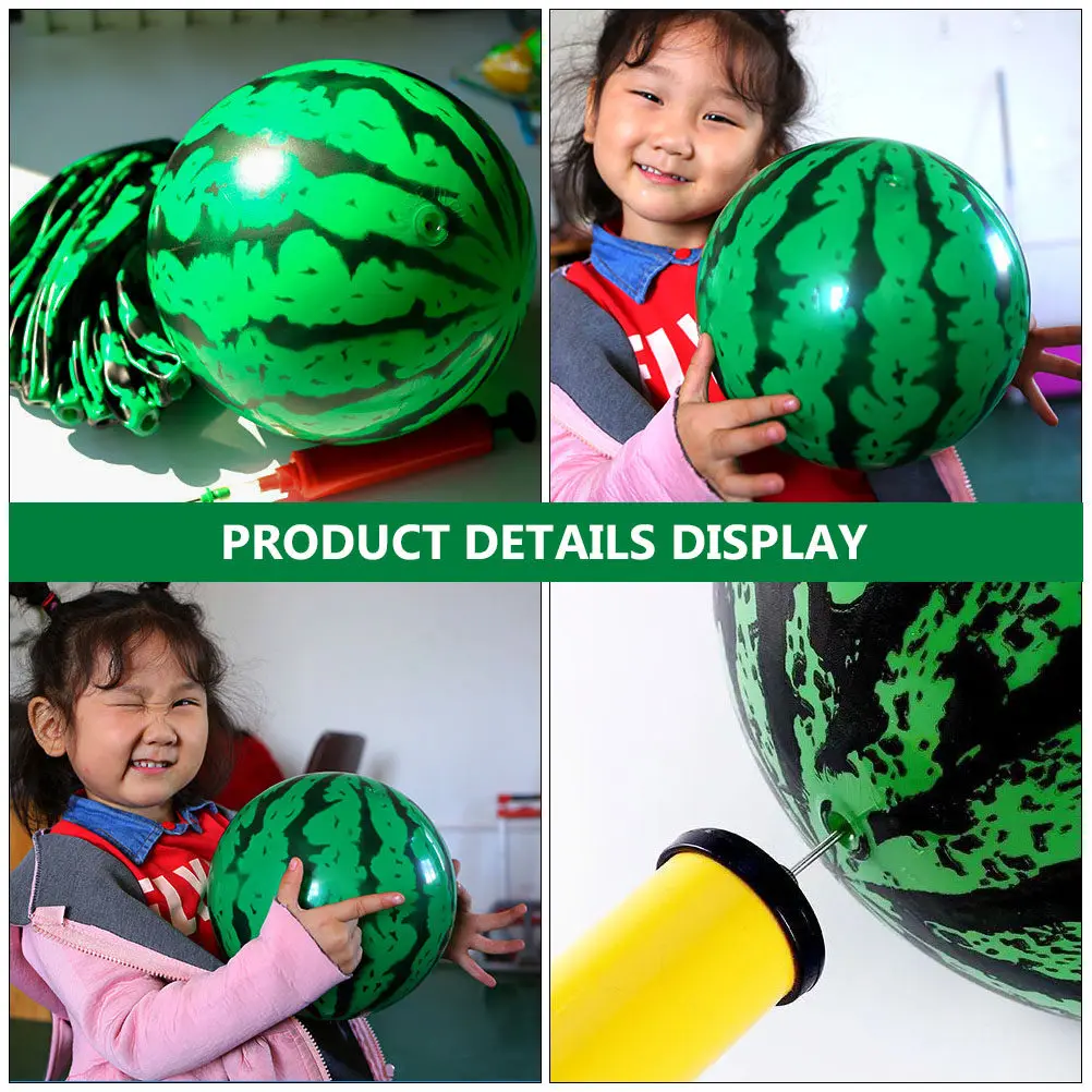 8Pcs Inflatable Space Saving Child Play Ball for Pool Beach Watermelon Shape Inflatable Ball Water Play Toys