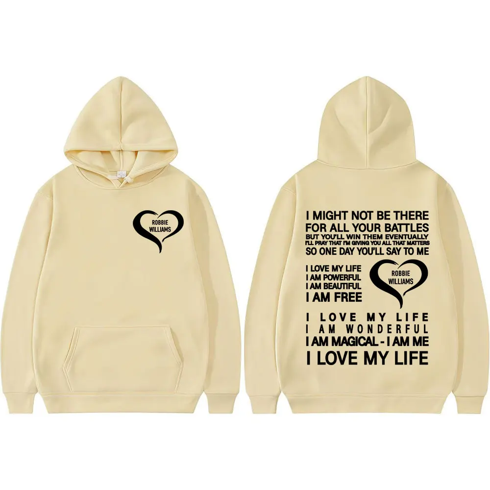 أنا أحب حياتي أنا هوديس قوي روبي ويليامز لايف تور 2025 ميرش هوديي الرجال النساء الموضة الجمالية البلوفرات المتضخم #5