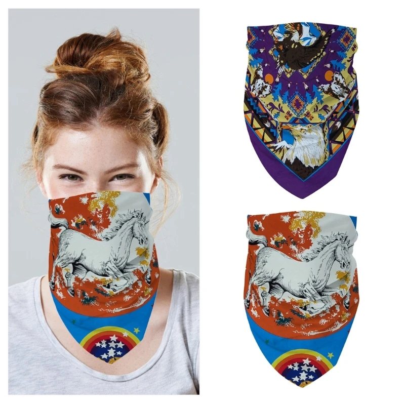 

Digital Print Handkerchief Multifunctional Bandana Headscarf Men Women Neckwear for Sports and Casual Wear M6CD