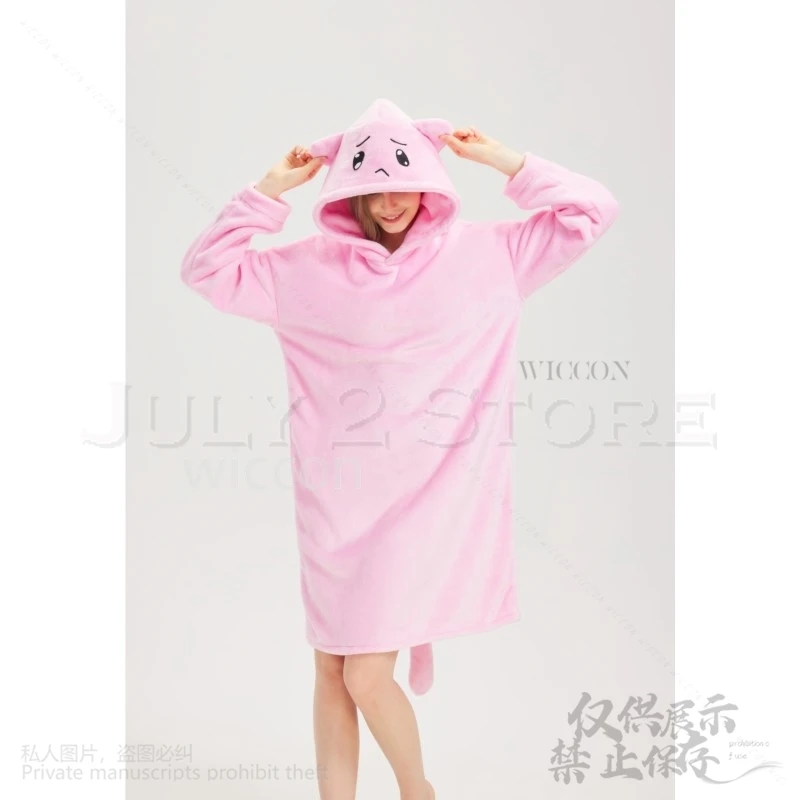 NEEDY GIRL OVERDOSE Ame KAngel Cosplay Winter Hoodies Sweatshirt Blanket Kawaii Long Flannel Night Dress Cat Y2K Jirai Kei Girls