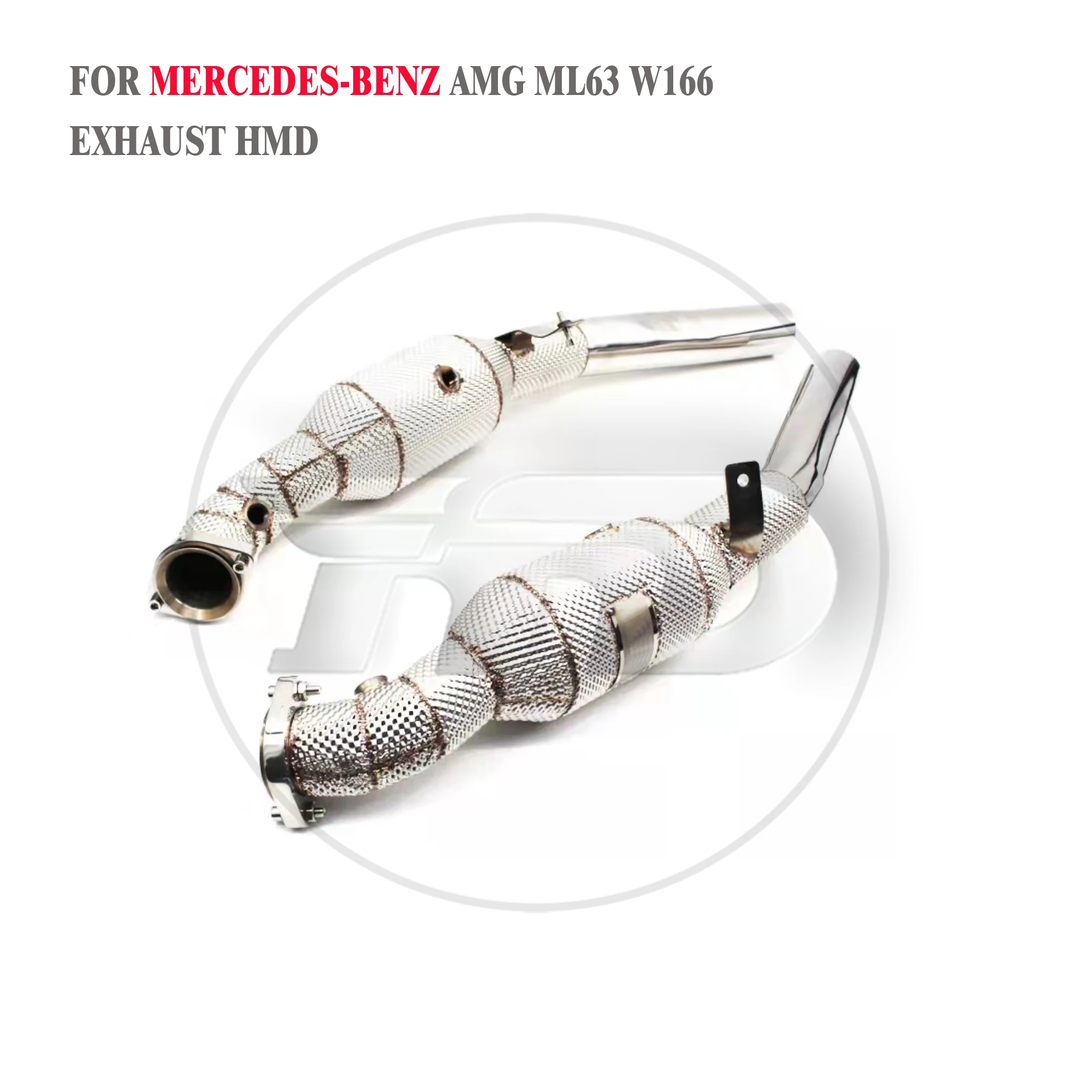 High Quality Downpipe For Mercedes-Benz ML63 AMG W166 Exhaust System Stainless Steel Heat Shield High Flow Performance HMD