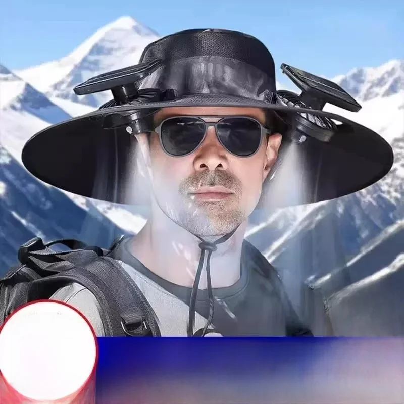 outdoor-fishing-hat-uv-protection-waterproof-sunshade-climbing-fan-air-conditioning-fisherman-cap-men's-summer-solar-energy
