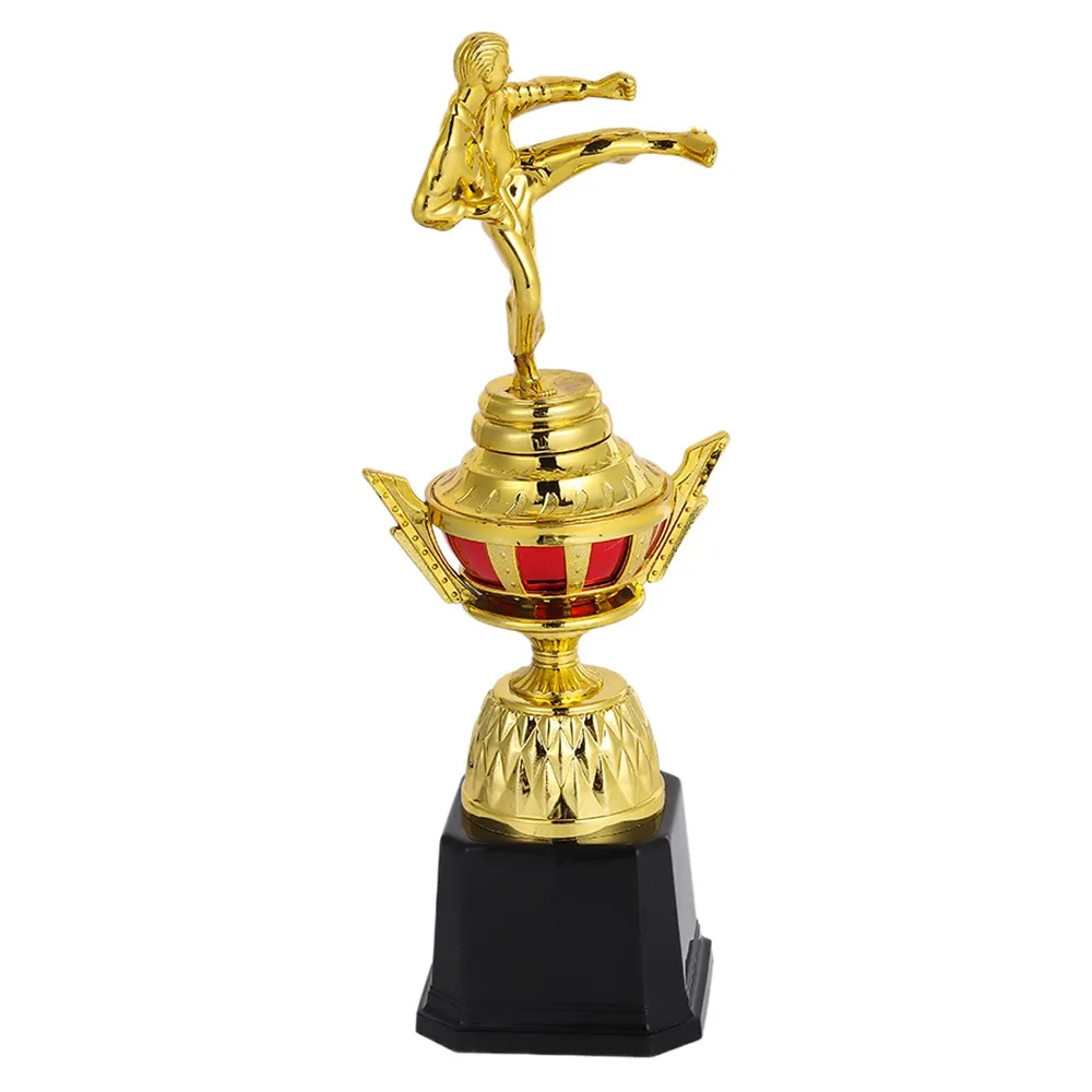 Martial Arts Gold Trophy Awards Taekwondo Competition Gold Man Small Prize Cup Plastic Model Craft Souvenirs Winner Award Trophy
