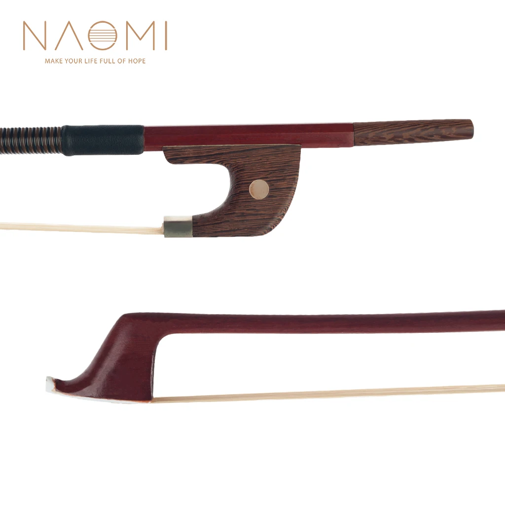 

NAOMI German Style 3/4 4/4 Double Bass Brazilwood Bow White Horsehair Bow Student Bow Beginner Use