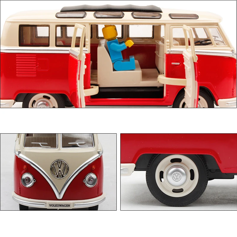 Volkswagens-金属製のおもちゃのバス,コレクション,車のモデル,サウンドライト,誕生日プレゼント,1:24