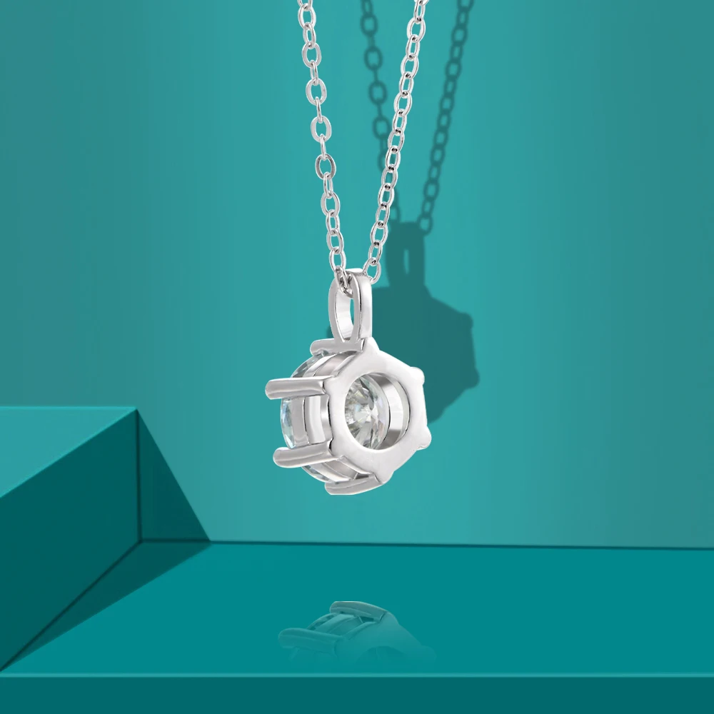 BLUEENCH 2,0 карата VVS1 D цвет муассанит ожерелье из стерлингового серебра 925 пробы цепочка с сертификатом ювелирные украшения для женщин