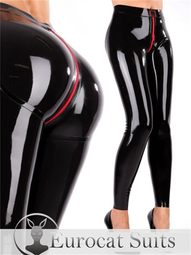 

latex leggings men eurocat suits latex trousers rubber fetish customised clubwear cosplay Ladies latex leggings with push up