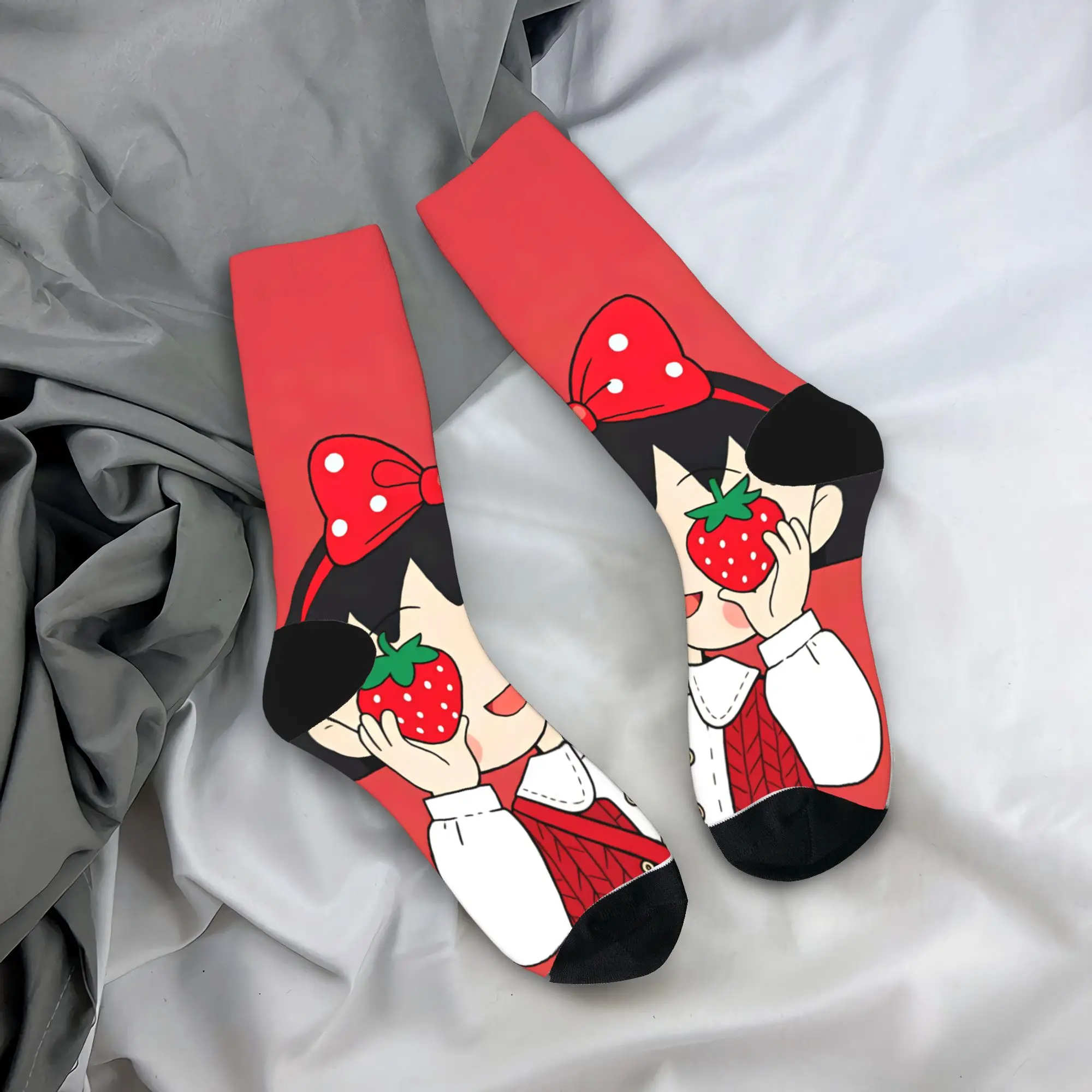 Women Men Socks Chibi Maruko Chan  Stockings Anti Bacterial Soft Breathable Socks Spring Novelty Printed Outdoor Socks