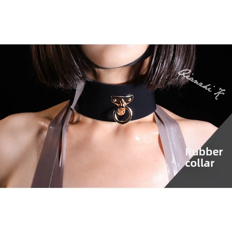 clothing latex neck cover collar, handmade rubber collar thickened