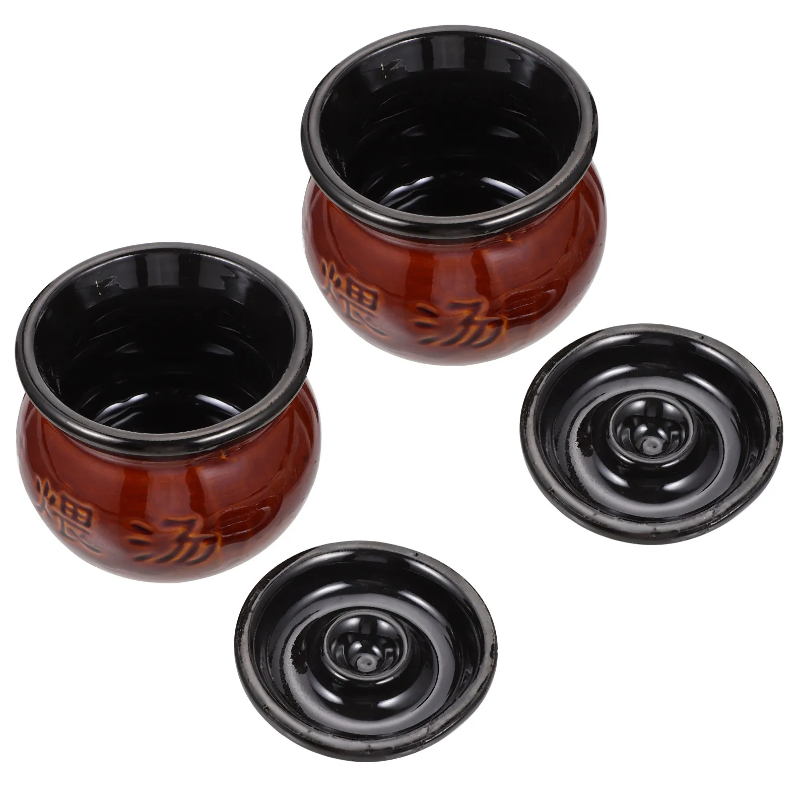 2Pcs Ceramic Stew Pot Casserole Skillet for Spicy Hot Pot Rice Noodles Soup Snacks Crossing The Bridge Noodles Nonstick