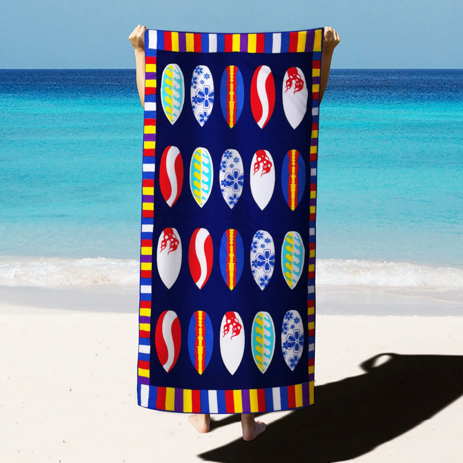 

MUTAO Коврик для волос из микрофибры Пляжное полотенце с принтом Альпинизм Йога Пляж Плавание Бег Абсорбирующее мягкое полотенце